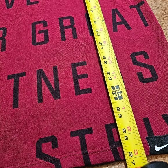 Nike LeBron James Strive For Greatness Tee Shirt AOP Black Crimson S Basketball - Picture 5 of 7